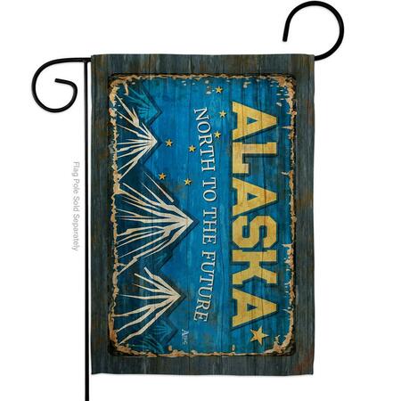 GUARDERIA 13 x 18.5 in. Alaska Vintage American State Garden Flag with Double-Sided Horizontal GU3953820